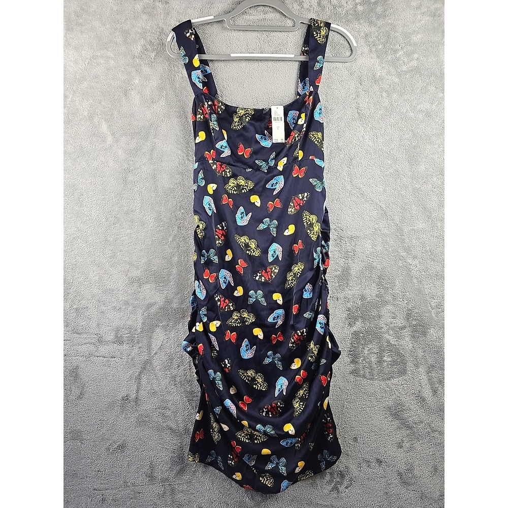 ANTHROPOLOGIE Maeve Sleeveless Square-Neck Butterfly Mini‎ Dress Size Large NWT